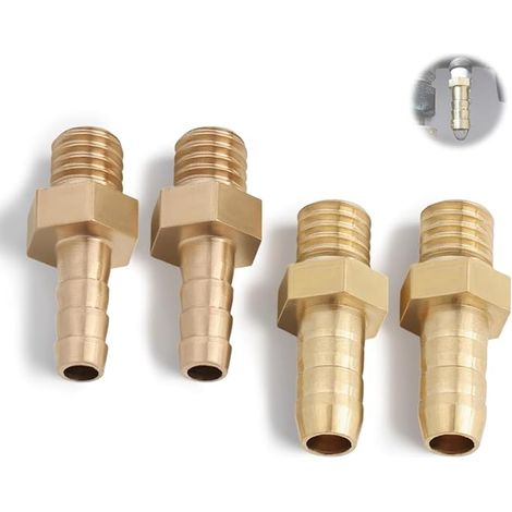 Brass Hose Connector Metric Barb M4 x 0.7-3mm and M4 x 0.7-4mm for Pond Pool Pipe External Thread (1/5)