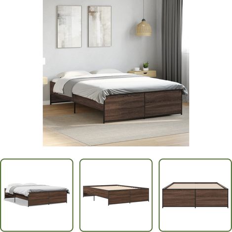 Sommeil -  Cadre de lit sans matelas chêne marron 140x190 cm (1/5)