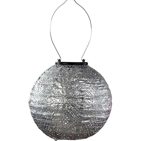 Lanterne solaire Round 20 cm Topaze - Argent