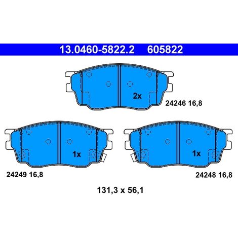 Kit de plaquettes de frein, frein à disque ATE 13.0460-5822.2 MAZDA G2YD-33-23Z