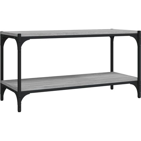 Mobile TV multimediale scaffale per televisione televisione buffet sala da pranzo soggiorno camera da letto sonoma 80 x 33 x 41 cm pannelli compositi e acciaio grigio 020028453