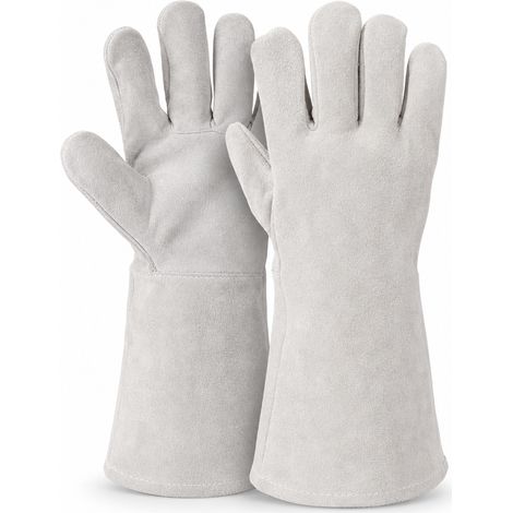 Gants de soudure en cuir bovin 35 cm résistants à la chaleur (1/5)