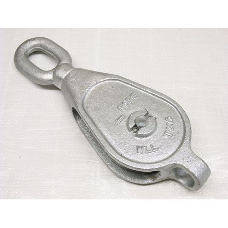 1.5 Ton 8" GMI Single Block With Swivel Eye Galvanised - 28MM Fibre Rope Safety Lifting (1/2)
