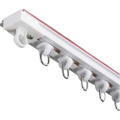 Rail à Rideaux Auto-adhésif, sans perçage, Rail Coulissant Nano-Silencieux, Montage supérieur, Montage latéral pour Les salles de Bains(2pcs,100cm) (1/4)
