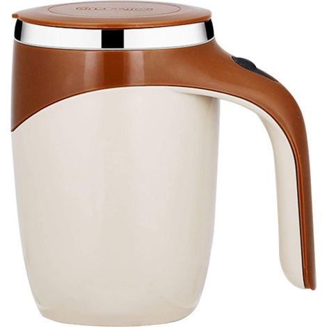 Tasse À Agitation Automatique - 380 Ml - Acier Inoxydable - Avec Couvercle Étanche - Pour Café Lait Chocolat Chaud - 1 Pièce (1/5)