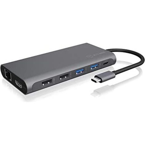 ICY BOX Docking Station USB-C (12-en-1) con 2x HDMI & 1x DP (4K 60Hz), 4x USB 3.0 HUB, Alimentazione 100W, Gigabit Ethernet, Dock Station Portatil, IB-DK4050-CPD (1/5)