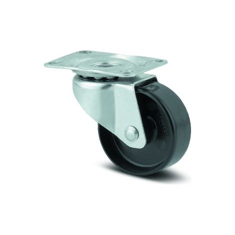 Roulette pivotante - zinguée - à platine - ø25mm- Compacta