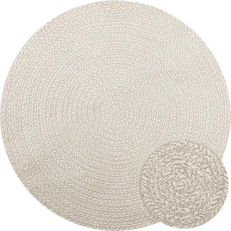 Alfombra ZIZUR aspecto yute interior/exterior crema Ø 160 cm
