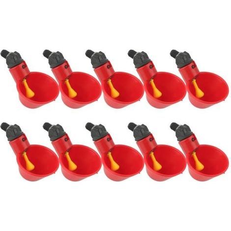 10 PCS Tasse Abreuvoir Distributeur Coupe Durable Eau Boire pour Poule Poulet Bétail (1/3)