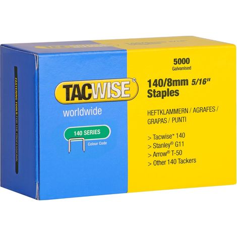 Tacwise 0341 Agrafes Galvanisées de Type 140/8 mm, Lot de 5000 (1/5)
