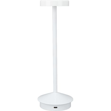 Wiederaufladbare LED-Schreibtischlampe, 2000 mAh, kabellos, mit USB-C-Anschluss, tragbar, 3 Helligkeitsstufen, dimmbar, weiß (1/5)