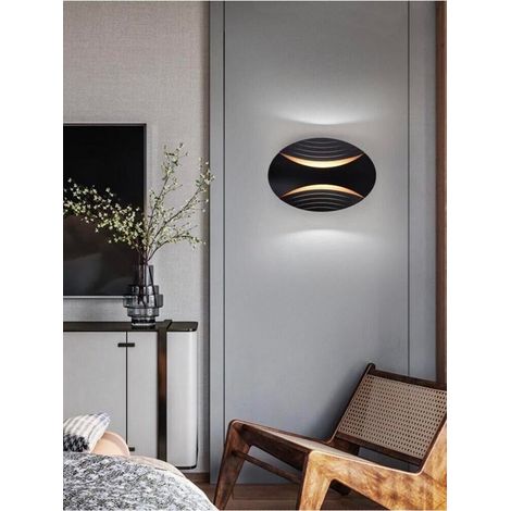 Applique 6 W Da Parete Doppia Emissione Led Luce Bianca Calda Naturale Aq15 Nero (1/4)