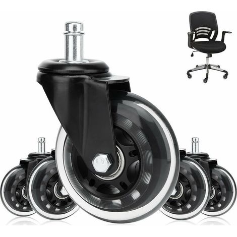 Geräuscharme Bürostuhlrollen, 5er-Pack, 360° drehbare Bürostuhlrollen, 11 mm x 22 mm Universal-Drehrollen, kugellager- und abriebfest