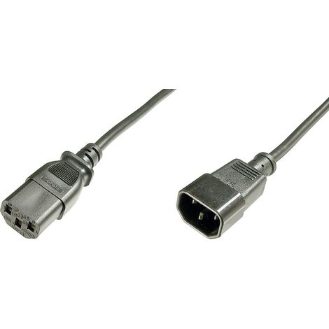 Digitus Strom Anschlusskabel [1x Kaltgeräte-Stecker C14 - 1x Kaltgeräte-Buchse C13] 1.20 m Schwarz