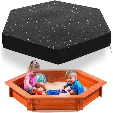Housse de Bac à Sable pour Enfants, Bache bac à Sable, Bac a Sable avec Couvercle, pour Enfants en Tissu Oxford 210d Jardin ExtéRieur Décontracté, Imperméable, Résistant au Froid (180x150cm)