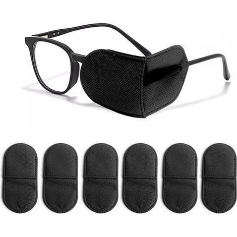 Masques pour les yeux pour adultes et enfants, lot de 6, cache-œil sans tissu, à utiliser pour couvrir l'œil gauche ou droit, améliorent la vision (1/5)