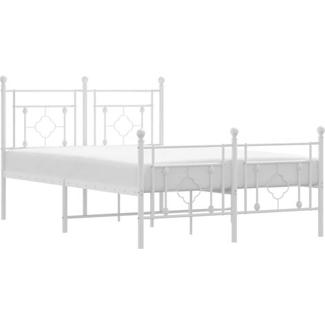Maison Exclusive - Cadre de lit métal sans matelas et pied de lit blanc 120x190 cm (1/5)