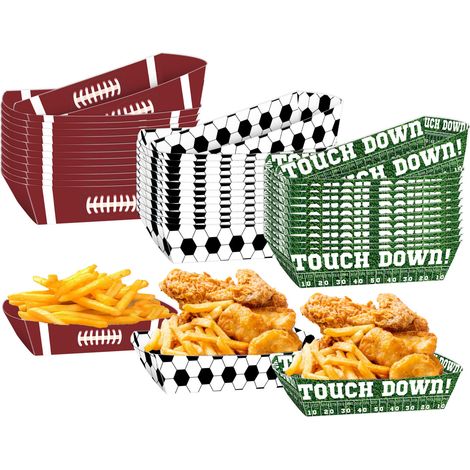 Set mit 36 Snackboxen aus Papier mit Sportmotiven – 900 g Einweg-Snackboxen aus Papier für Hotdogs, Snackschalen und Nachos (1/2)