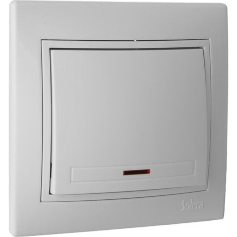 Interruttore luci 10A 250V 83x81 bianco vite SOLERA ERP02ILU