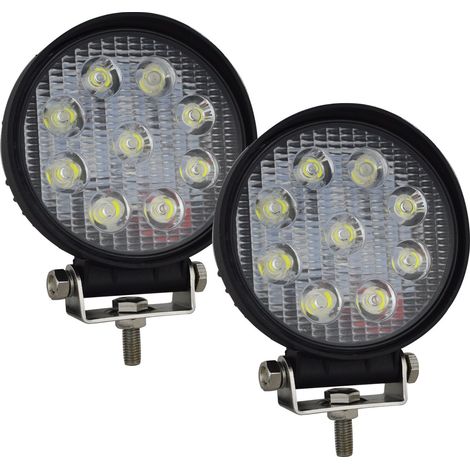 Lot de 2 pièces : Phares LED ronds de 4 pouces — Projecteurs de travail à faisceau large, adaptés aux camions, véhicules tout-terrain, SUV, 4x4 et utilisables comme feux antibrouillard.