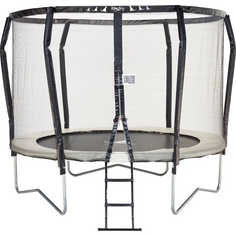 Kangui - Trampoline de jardin rond Ø300cm avec filet de sécurité + échelle - Fabrication européenne - Famili 300 (1/3)