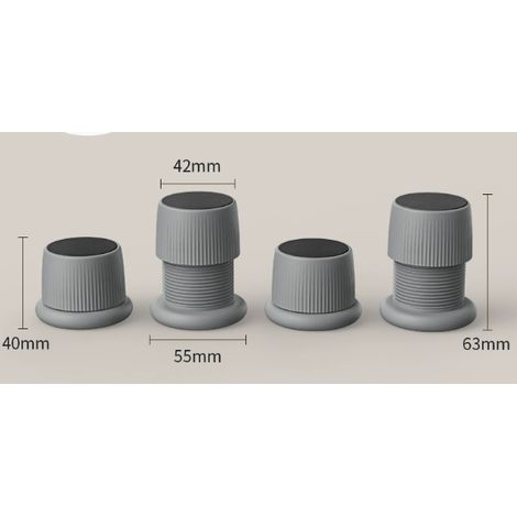 Four-piece set of furniture risers, adjustable furniture feet, with self-adhesive installation. (1/2)