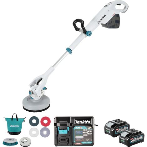 Makita – Monospazzola 40V 4Ah – Moteur Brushless – Autonomie jusqu'à 48 min – Nettoyage efficace surfaces variées – Technologie XPT - PS001GM101