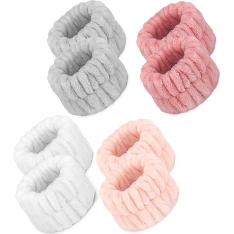 8 bracelets en microfibre pour le lavage du visage, bracelets absorbants pour le nettoyage du visage pour femmes.