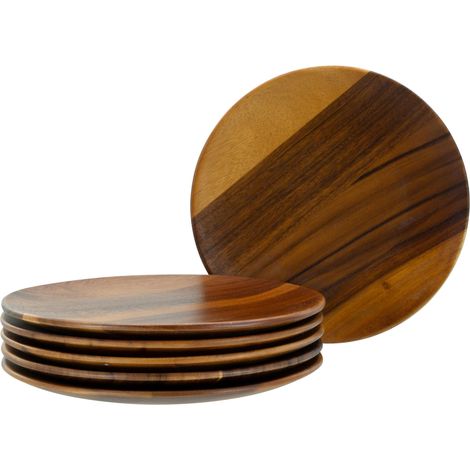 Série Acacia - Nature Collection, set de vaisselle 6 pièces, set d'assiettes en bois (1/4)