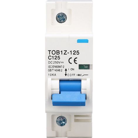 Miniatur-Gleichstrom-Leistungsschalter, 1-polig, 125 A, 250 V, DIN-Schienenmontage, für Photovoltaikanlagen TOB1Z 125 C125 (1/5)