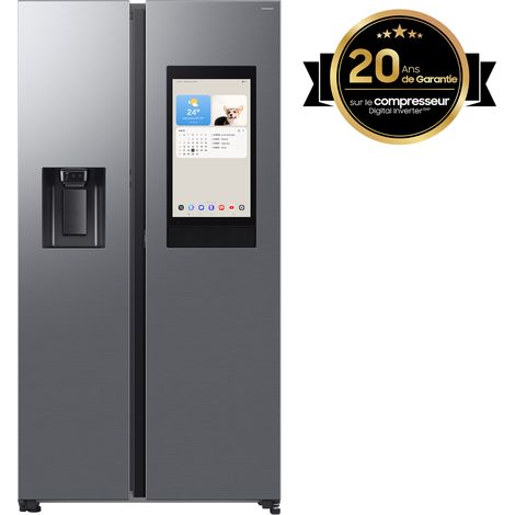 Samsung Series 9 Frigorífico Americano Family Hub Bespoke AI 178cm 614L Clase E Inox RS90F66BETEF
