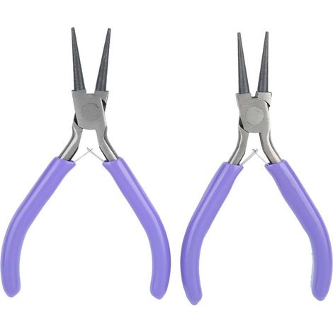 2Pcs Pince à bec rond, outil bijouterie, poignée antidérapante, coupe fil métal, DIY (1/5)