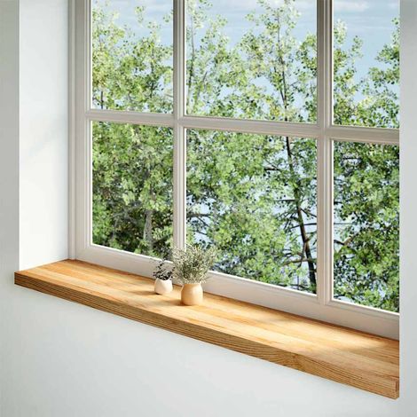 Appuis de fenêtre 2 pcs marron clair bois de chêne massif (1/5)