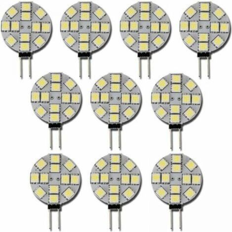 10x G4 LED Lampe DC 12V Nicht dimmbar Weiß 6000K Leuchtmittel Ersatz für 20W Halogenlampe für Küche Wohnmobil RV Anhänger Boot