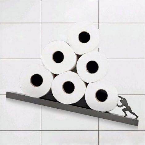 Porte-papier toilette inox porte-papier toilette salle de bain porte-accessoires de salle de bain Hercules 44x10x10cm (1/2)