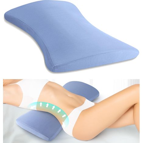 Oreiller de soutien lombaire pour soulager les douleurs dorsales : oreiller bas du dos pour dormir – Oreiller de taille en mousse à mémoire de forme – Coussin traversin pour les personnes dormant sur (1/5)