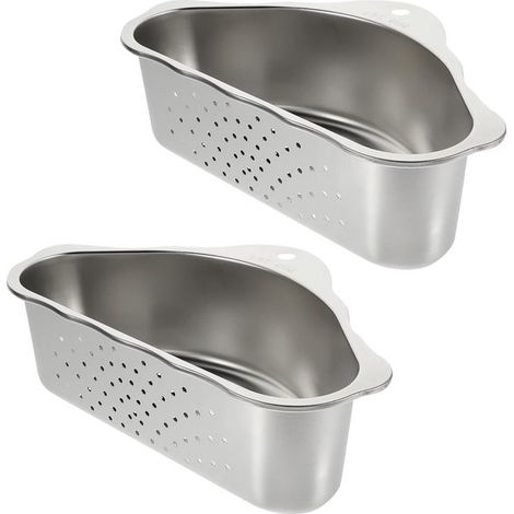 2 piezas de cesta coladora triangular de acero inoxidable para fregadero,cesta de drenaje robusta para protección del desagüe (1/4)