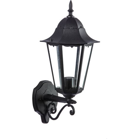 Applique da esterno verso l'alto Green Light ermes ip44 e27 nera