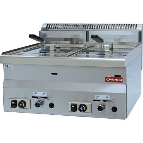 Friteuse gaz, 2 cuves 8 litres - Diamond (1/4)