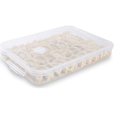 Boîte alimentaire rectangulaire avec couvercle, Boîte de réfrigérateur à une seule couche, Organisateur de nourriture empilable pour garder le poisson, la viande et le fromage frais