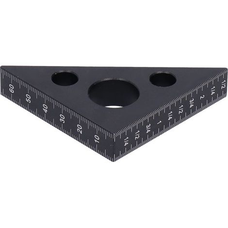 Rule triangular of 45 degrees made of aluminum alloy, tool of measured of thickness of 15mm for the travail of the wood (1/5)