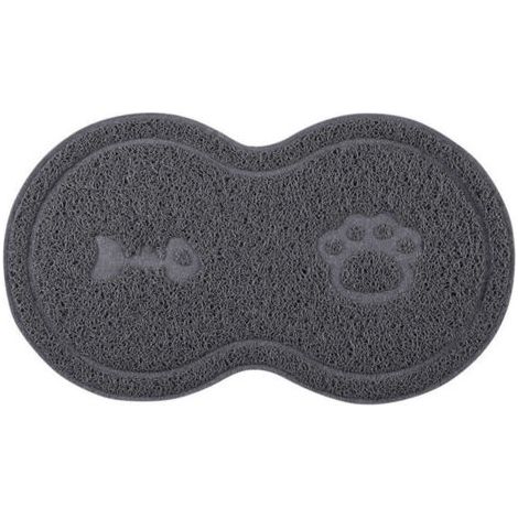 Tapis d’Alimentation pour Chat en Silicone, Imperméable et Antidérapant Tapis Gamelle Chien et Chat Napperon Bol d'eau Triomphe - Gris, 45 X 25 cm