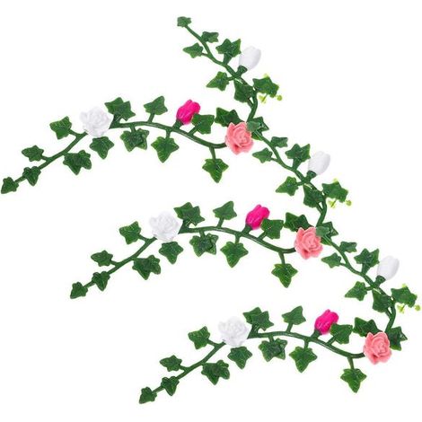 Mini guirlande de fleurs décorative (lot de 3) - Vignes artificielles réalistes (1/5)