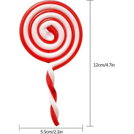 Décorations de saison 6 Pièces Ornement de Sucette de Noël Sucre d'orge Decoration Noël Pendentifs Canne Bonbon Sucre Noël Sucette Ornement Suspendu Canne de Bonbons Plastique de Noël pour Les Décorat (1/4)