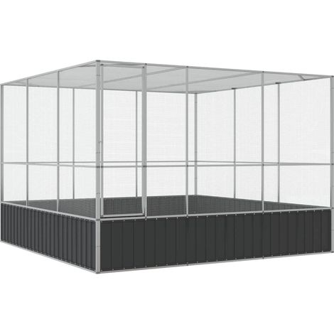 Gabbia per uccelli in argento voliera 311 x 307 x 212 cm acciaio argento 020045640