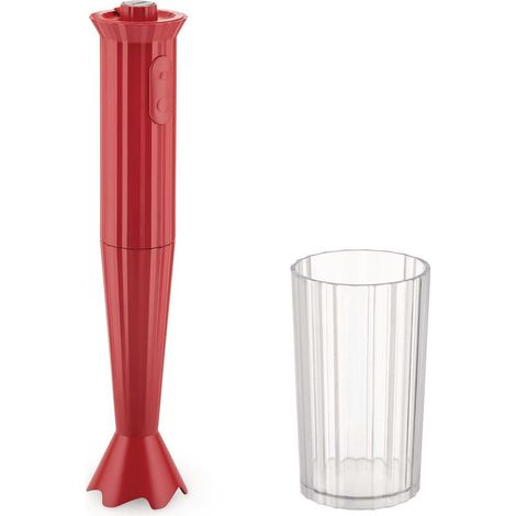 Alessi Plissé MDL10 R - Frullatore a Immersione di Design con Bicchiere Graduato, in Resina Termoplastica, Spina Europea 500W, Rosso (1/2)