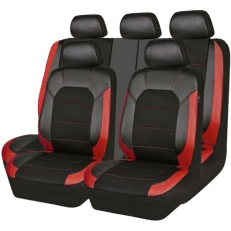 Voiture Ensembles De Housses Siège,Cuir Imperméable Et Respirant Protection Couvre Sieges,Red (1/4)
