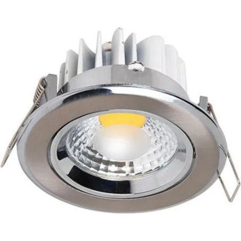 Spot LED downlight rond Mat chrome 3W (Eq. 25W) Diam 90mm (1/4)