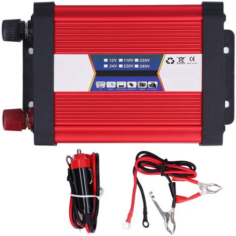 Onduleur automobile à onde sinusoïdale modifiée, adaptateur de conversion 1000 W / 24 V vers 220 V avec port USB