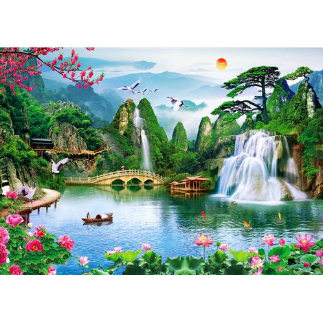 Papier peint panoramique - Cascades - 195 cm x 137 cm (1/2)